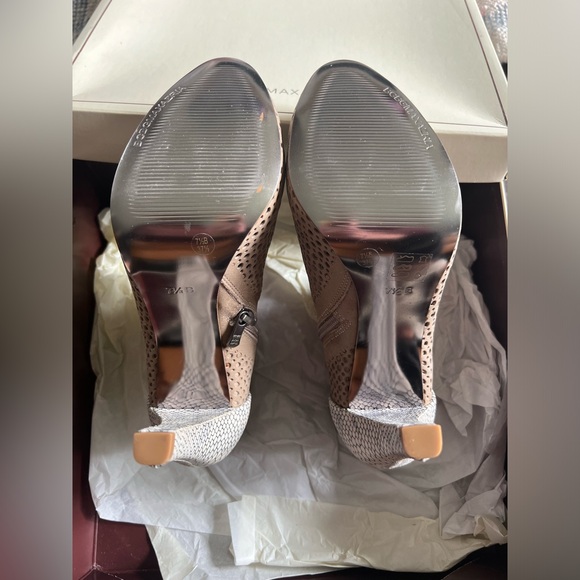 BCBG Maxazria suede ankle boot with snakeskin print heel - Picture 4 of 6